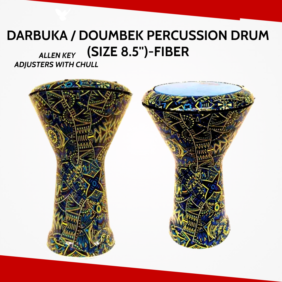 DARBUKA / DOUMBEK PERCUSSION DRUM (SIZE 8.5'') - FIBER ALLEN KEY ADJUSTERS WITH CHULL